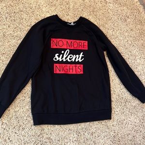 Hardly worn Motherhood Maternity “No More Silent Nights” Holiday fleece pullover